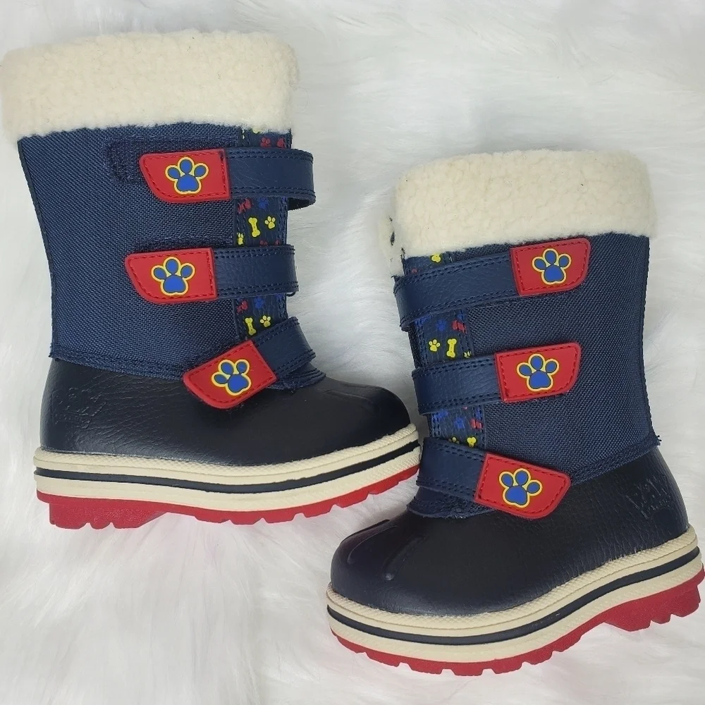 Boys Paw Patrol Multicolored Thermolite Snow Winter Boots Size 5 -22F Stay Warm.